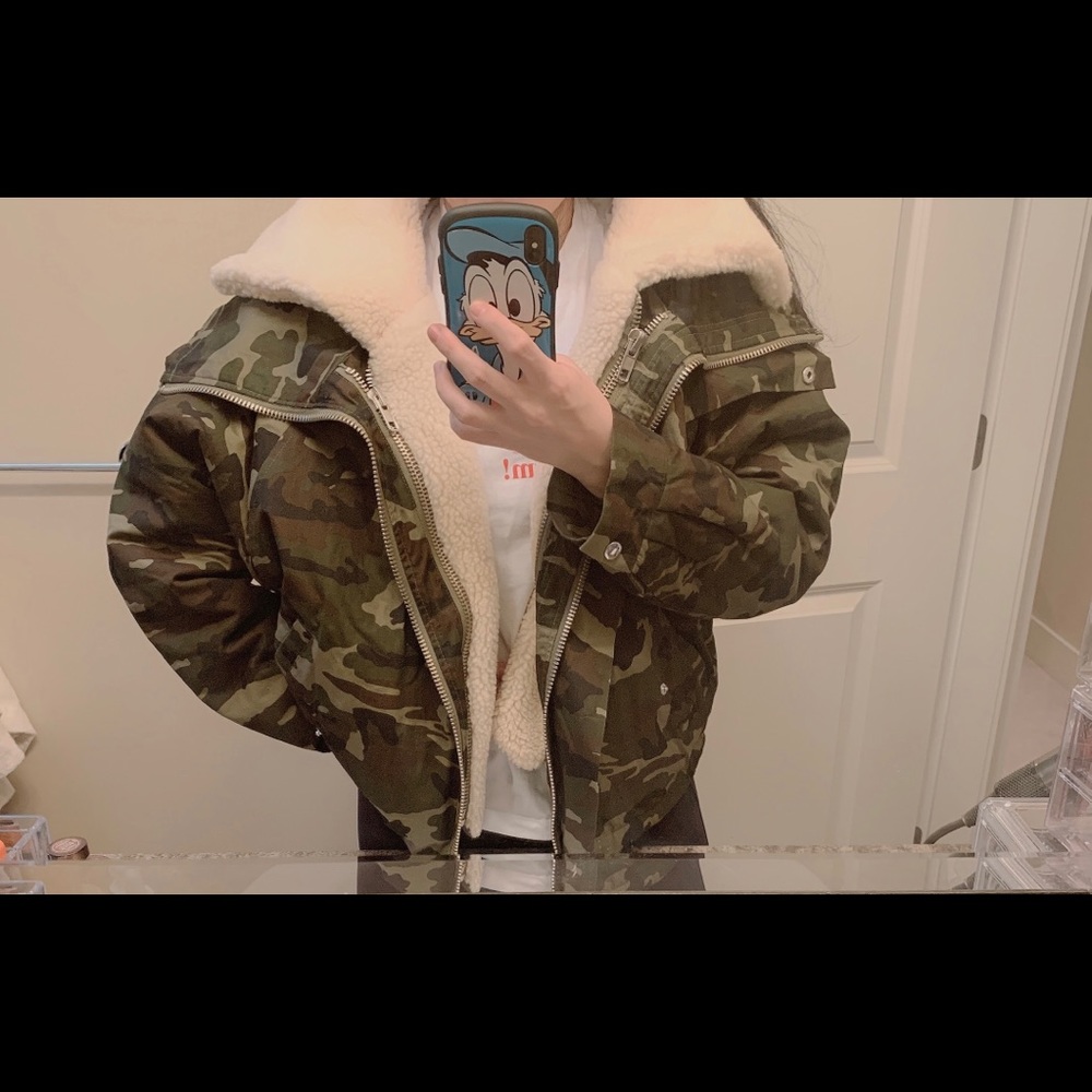 Unif Mia Parka w/ Faux Shearling in Camo